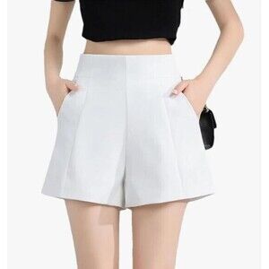Shein Shorts Womens XS White Sexy Summer High Waisted Wide‎ Leg Summer Beach NEW